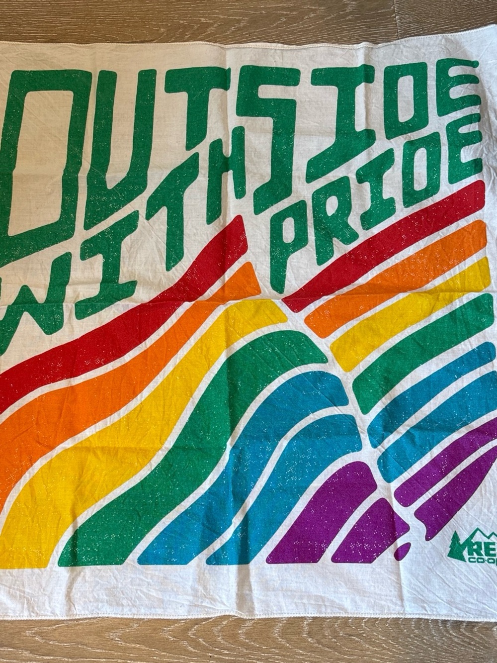 Outside with Pride Rainbow Cotton bandana  - White